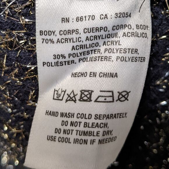 Anthropologie HWR MONOGRAM Twinkle Metallic Striped Boxy Sweater M - Picture 6 of 7